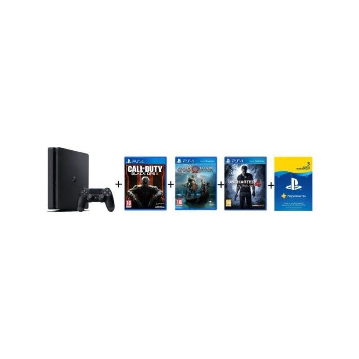 Playstation 4 hits bundle v4 - 500go - noir + 3 jeux - 42611