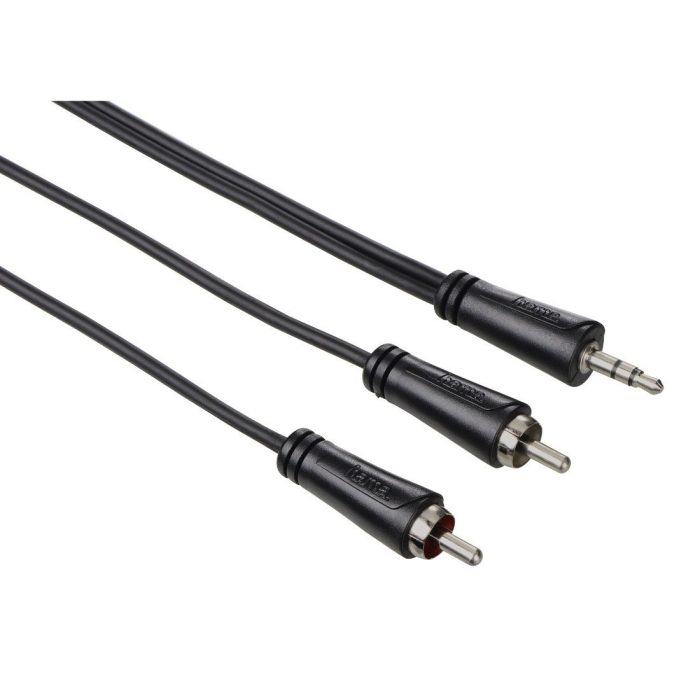 Câble hama audio, jack mâle 3,52mm - 2 rca mâles, stéréo, 0,75m, noir - 46007