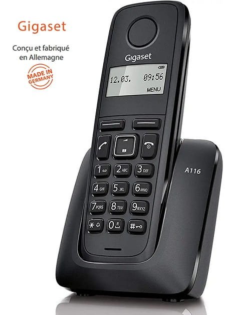 Téléphone Fixe Sans Fil Gigaset A116 Noir - WIKI High Tech Provider