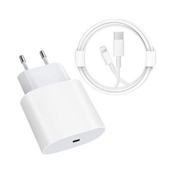 Chargeur iPhone : Chargeur Secteur USB + Câble USB vers Lightning, LinQ -  Blanc - Français