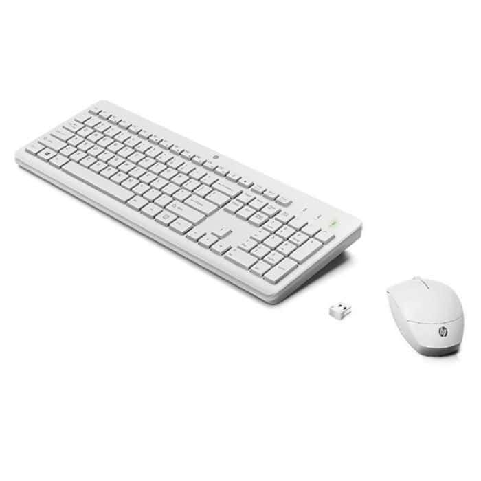 ENSEMBLE CLAVIER + SOURIS SANS FIL HP 230 AZERTY - BLANC - WIKI High Tech  Provider