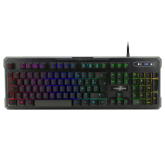 CLAVIER FILAIRE GAMER ADVANCE GTA 230 AZERTY RGB - NOIR - WIKI High Tech  Provider