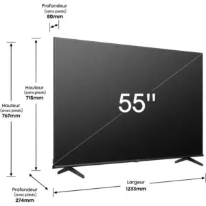 Hisense 55A6K sizes