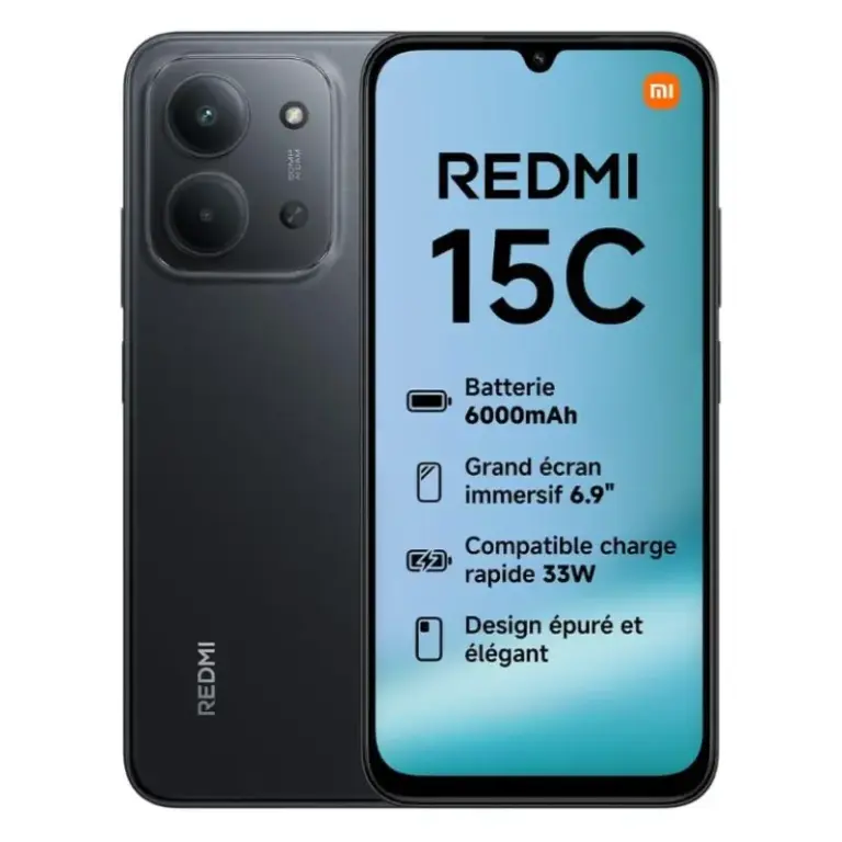 Xiaomi Redmi 15C - Smartphone 4+128 Go Noir Xiaomi REDMI 15C