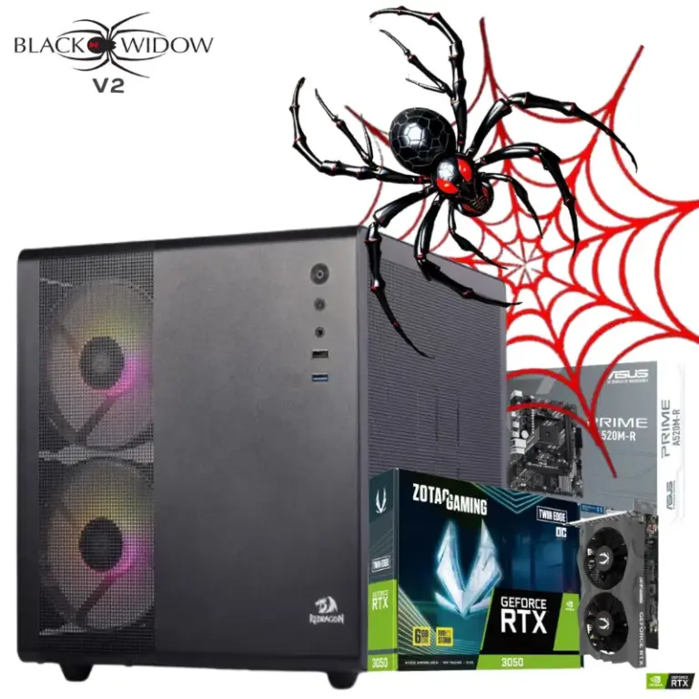 PC Gamer Black Widow V2 Ryzen 5-5500 RTX-3050 16Go 512Go Nvme Black Widow V2