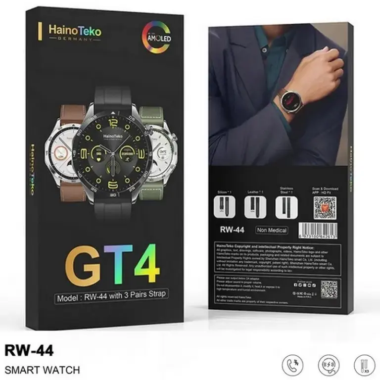 Montre Connectée Haino Teko RW-44 GT4 Noir Smart Watch