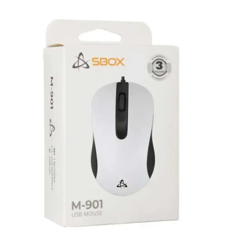 Souris Filaire Optique SBOX M-901 - Blanc Souris
