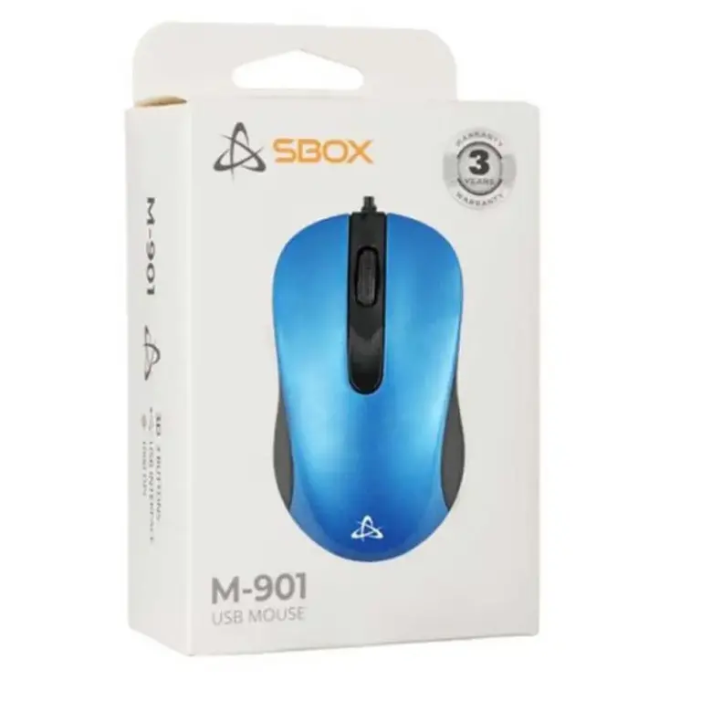 Souris Filaire Optique SBOX M-901 - Bleu Souris