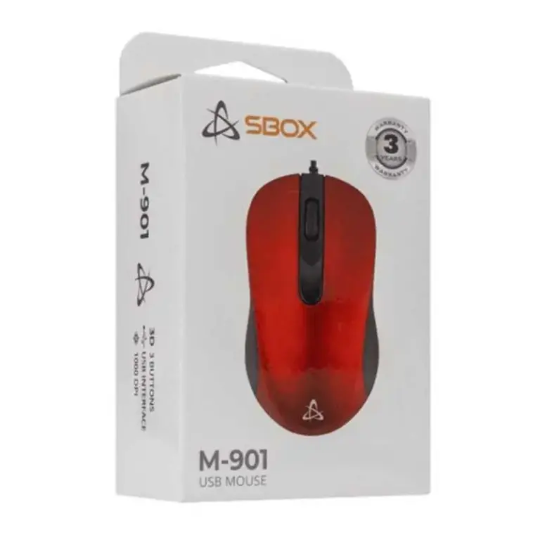 Souris Filaire Optique SBOX M-901 - Rouge Souris